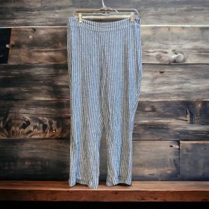 ~~SOLD~~ Free People 12 Wide Leg Linen Blend Blue Stripe Pants